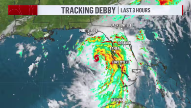 Tropical Storm Debby tracker