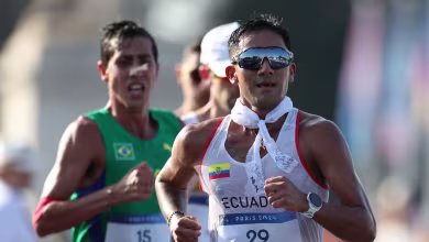 Ecuador's Brian Pintado walks to Olympic victory