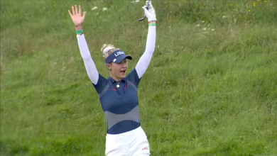 Korda holes out from 82 yds for birdie in Rd. 3 at Olympics