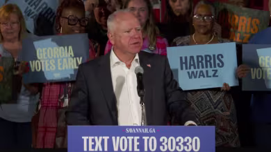 Walz calls Trump a 'loser' while campaigning in Georgia