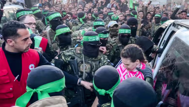 Video shows moment Hamas hands over female hostages to Red Cross