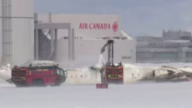 Delta jet overturns on landing in Toronto