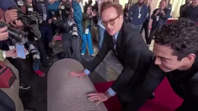 Watch Conan O’Brien (literally) roll out the 2025 Oscars red carpet