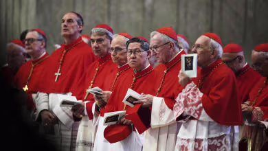 Cardinals arrive in St. Peter's Basilica for pre-conclave Mass
