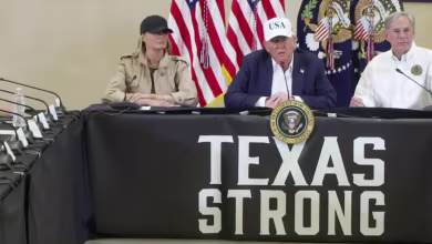 President Trump visits Texas a week after floods ravaged Hill Country