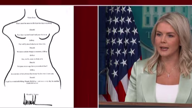 White House would support expert review of Trump's alleged signature on card to Epstein