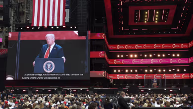 Charlie Kirk's political acumen and faith were focuses at memorial service