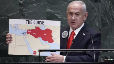 Netanyahu checks off countries on Middle East map with enemies Israel has targeted
