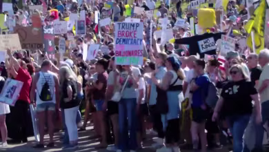 Massive crowds take to streets to protest Trump administration