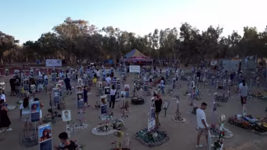 Drone video captures memorial at Nova Music Festival site on Oct. 7 anniversary