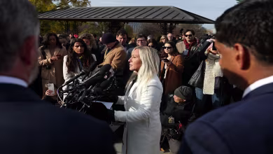 Marjorie Taylor Greene speaks at press conference with Epstein victims