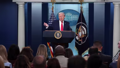 Trump defends domestic priorities and foreign policy at White House briefing