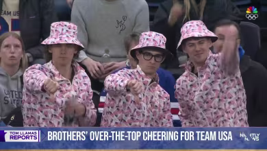 Team USA hockey player Haley Winn’s brothers cheer her on in style
