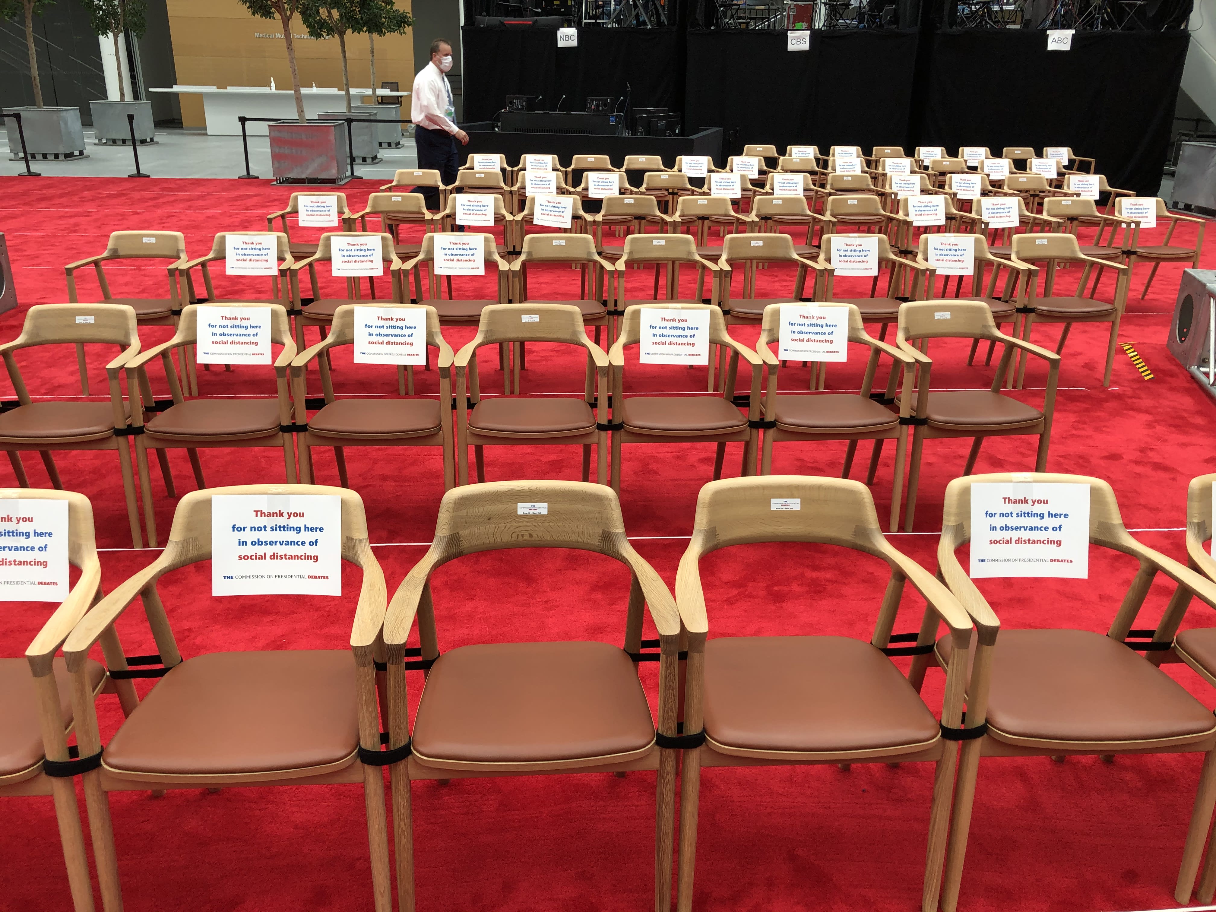 Social distancing for the audience of the first 2020 presidential debate.