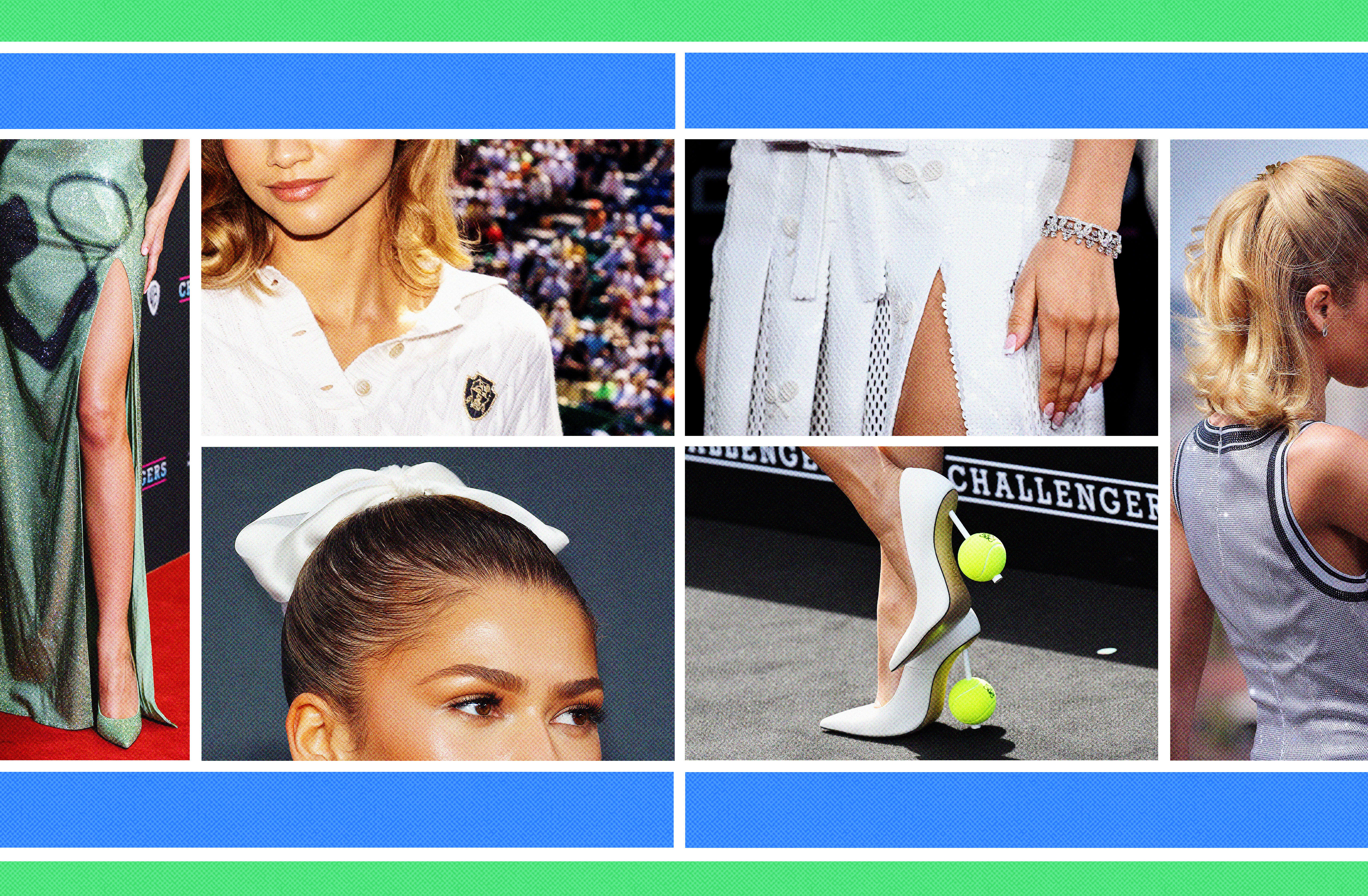 Photo Illustration: Zendaya's red carpet looks from the "Challengers" press tour
