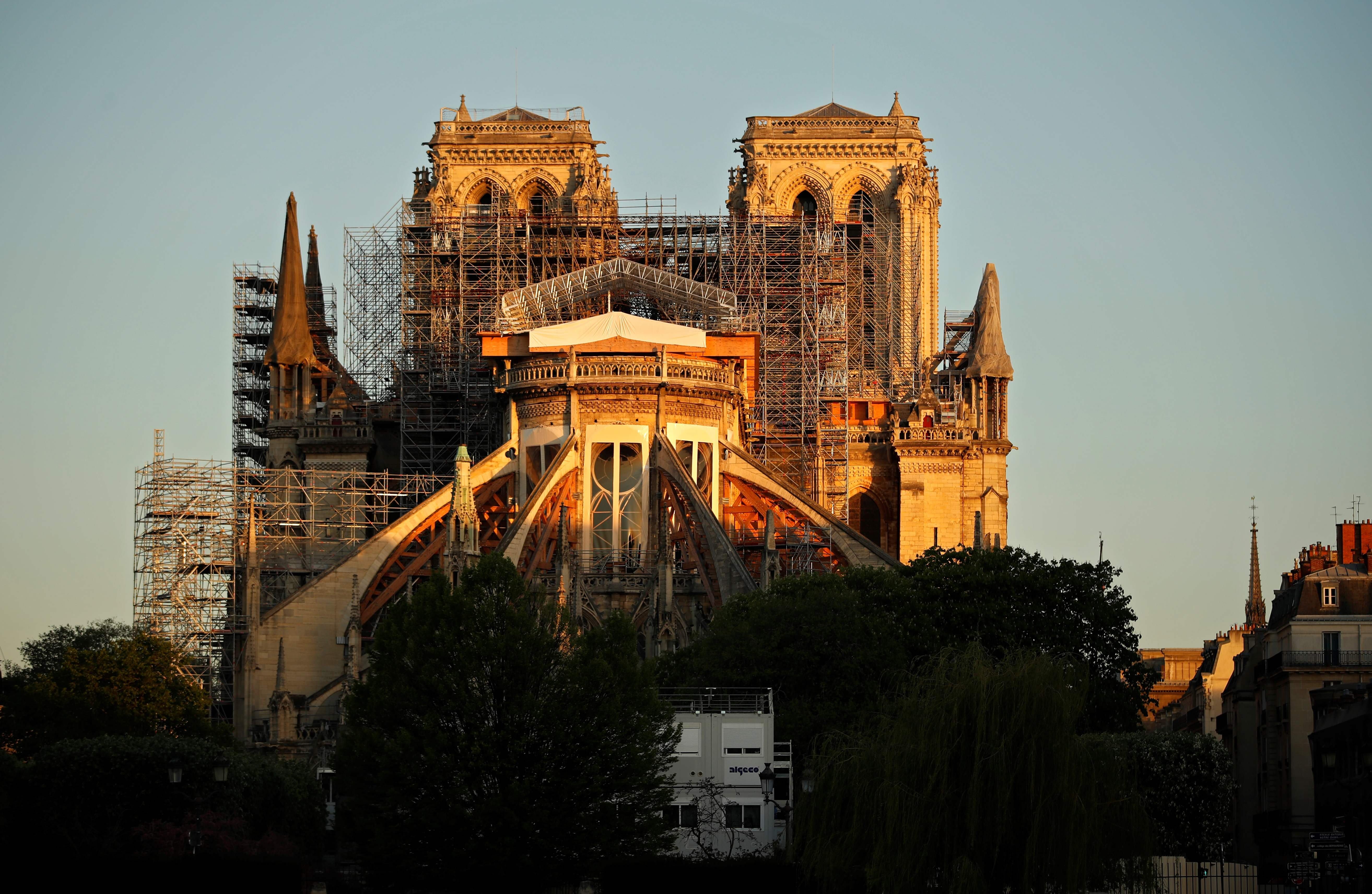 Image: TOPSHOT-FRANCE-NOTRE-DAME-ANNIVERSARY-VIRUS-HEALTH