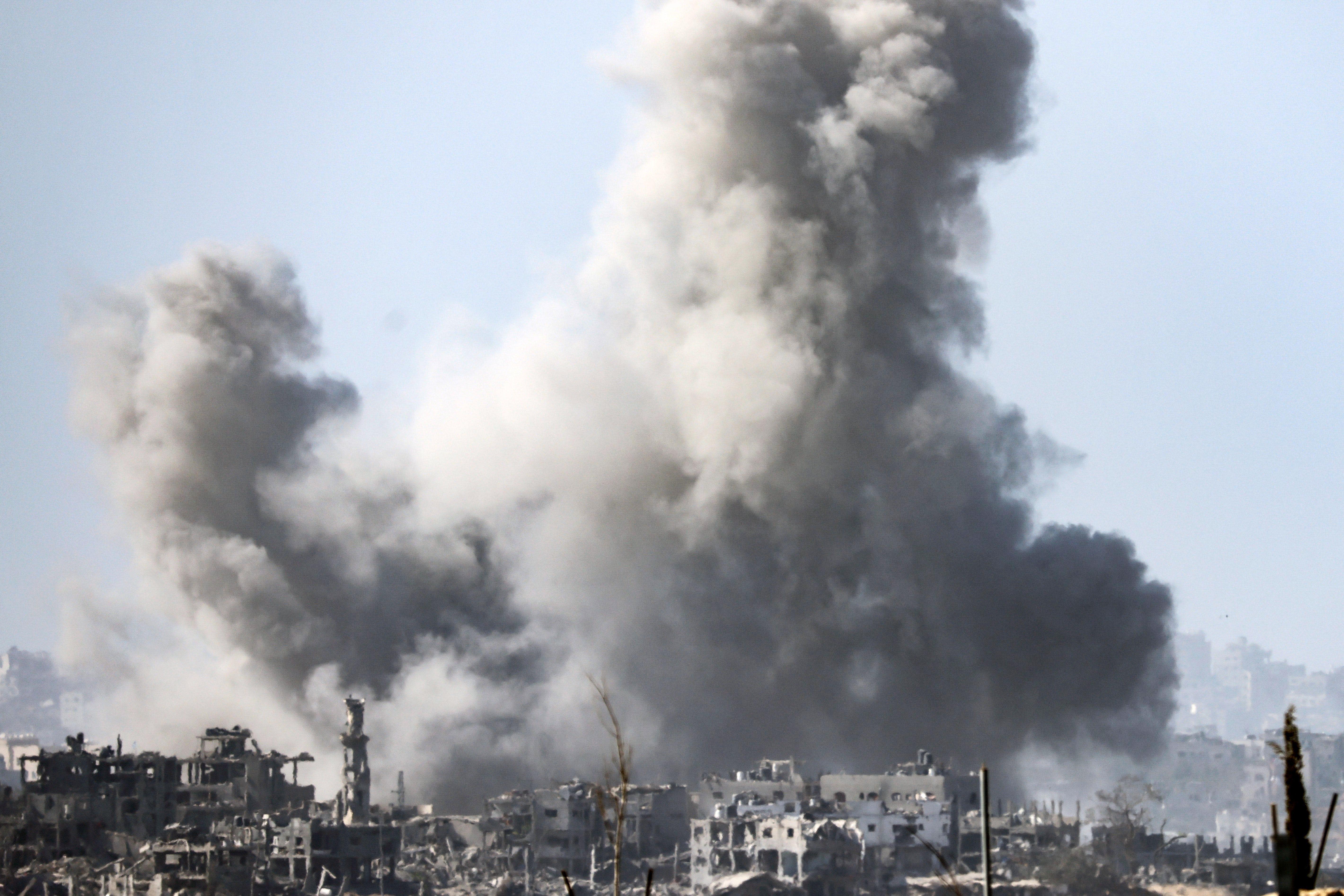 Gaza Smoke Plume After Israeli Bombardment