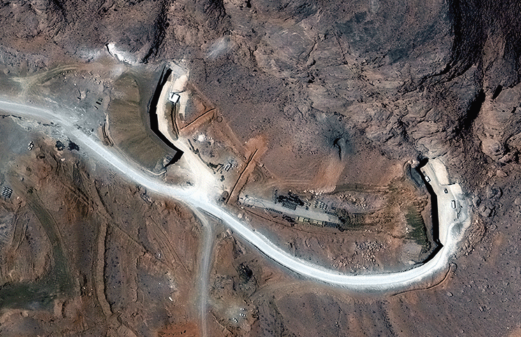 destroyed tunnel entrances at isfahan missile complex