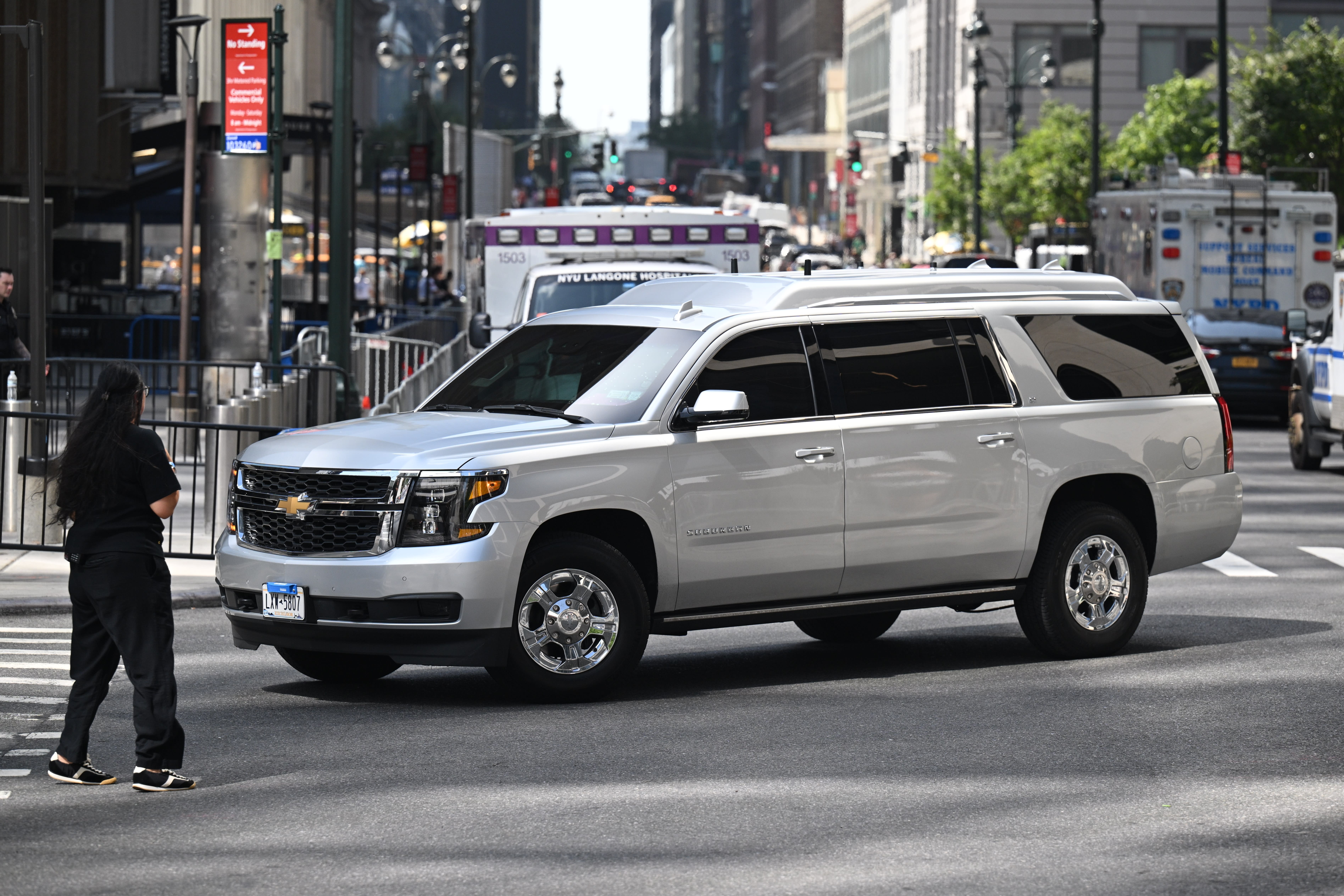 An SUV was photographed arriving at MSG on July 2.