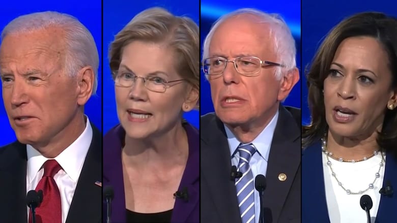 Candidates pounce on Warren, go after Trump at Democratic debate