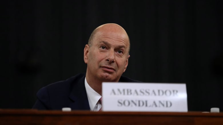 Sondland in opening statement: 'We followed the president's orders'