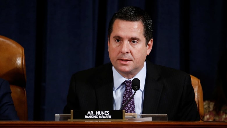 Nunes calls the public impeachment hearings a 'show trial' in his closing statement