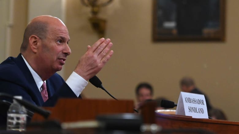 Sondland: It 'was my belief' Ukraine aid was contingent on investigations