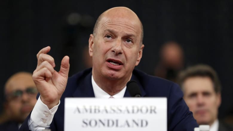 Impeachment witness Gordon Sondland: Trump led Ukraine scheme