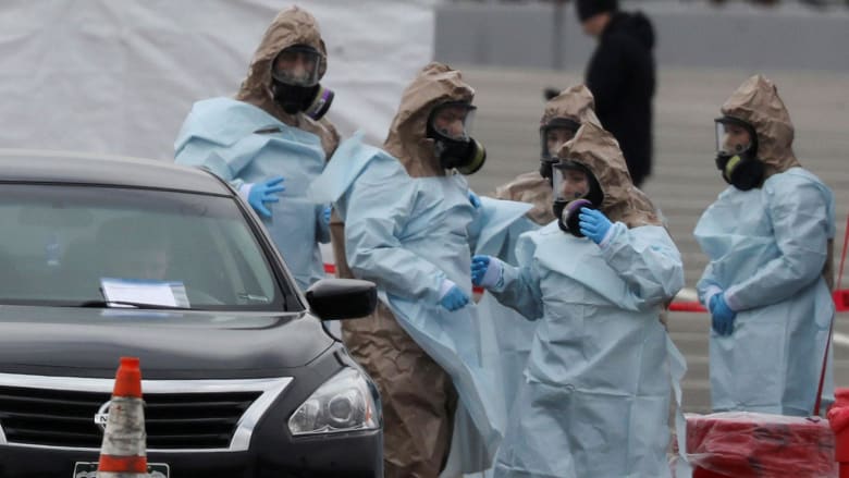 Watch hundreds of cars in line as people take drive-up coronavirus tests