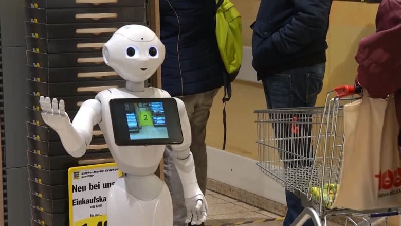 'Pepper' the robot helps German shoppers follow coronavirus guidance