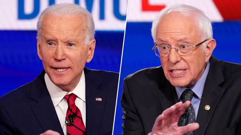 Watch Biden, Sanders debate coronavirus, more in 2 minutes