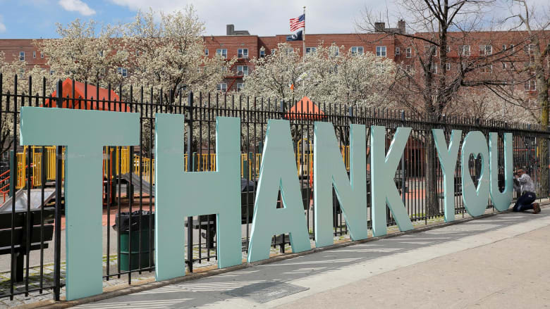 Watch New Yorkers cheer for healthcare workers