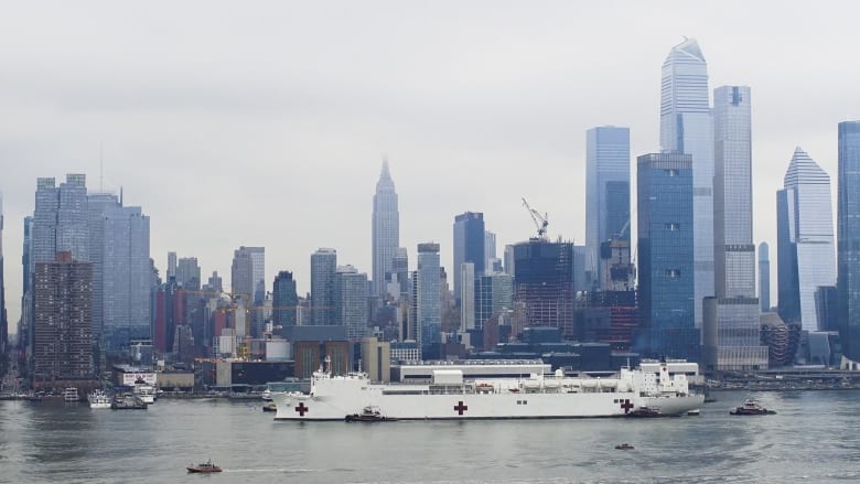 Watch: USNS Comfort arrives in New York City harbor for coronavirus assistance