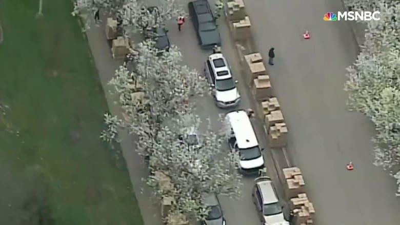 Hundreds of cars line up for emergency supplies from Pittsburgh food bank