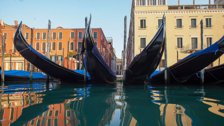 Canals in Venice are almost deserted as Italy's COVID-19 lockdown continues
