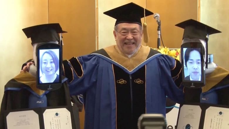 Robots stand in for students at graduation during COVID-19 restrictions