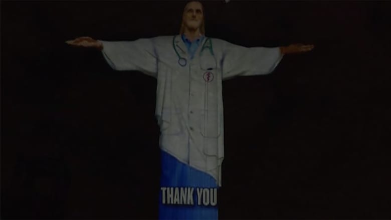 Christ the Redeemer statue lit up in tribute to health care workers battling coronavirus