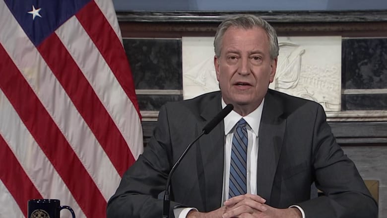 New York Mayor de Blasio calls on Trump to 'help us back on our feet'