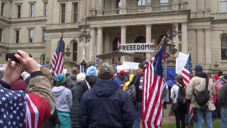 Michigan protesters demonstrate against stay-at-home order
