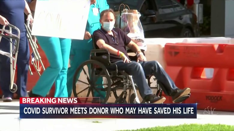 Coronavirus survivor meets plasma donor who may have saved his life