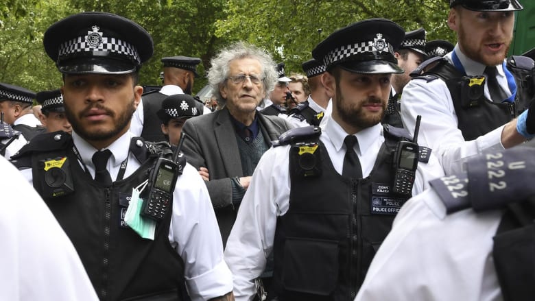London police arrest several people at protest against coronavirus lockdown