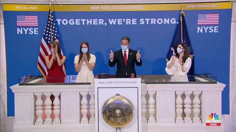 Gov. Cuomo rings bell as NYSE floor reopens with new restrictions