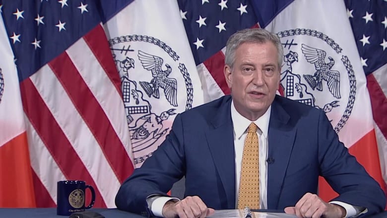 Mayor de Blasio discusses phase 1 of reopening businesses in NYC with restrictions