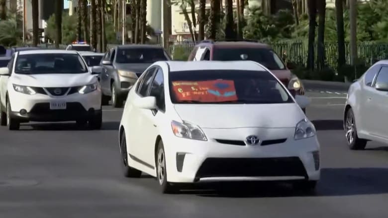 Las Vegas culinary union holds drive-by protest