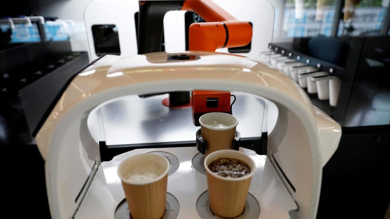 Robots run COVID-safe coffee shop for socially-distancing South Koreans