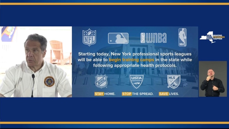 Cuomo: New York professional sports leagues will be able to begin training camps