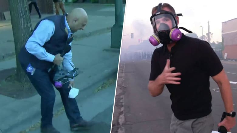 Watch: NBC News reporters get caught in Minneapolis crowd-control effort