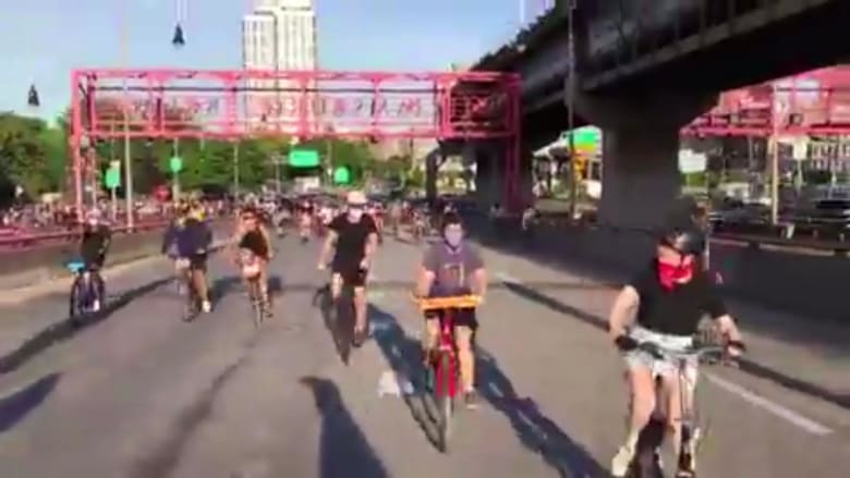 'Whose streets? Our streets': New York cyclists ride in support of BLM