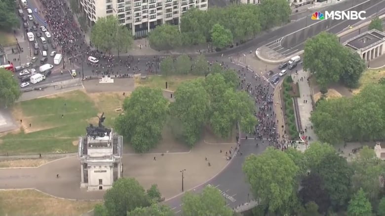 Crowd gathers in London's Hyde Park over George Floyd's death
