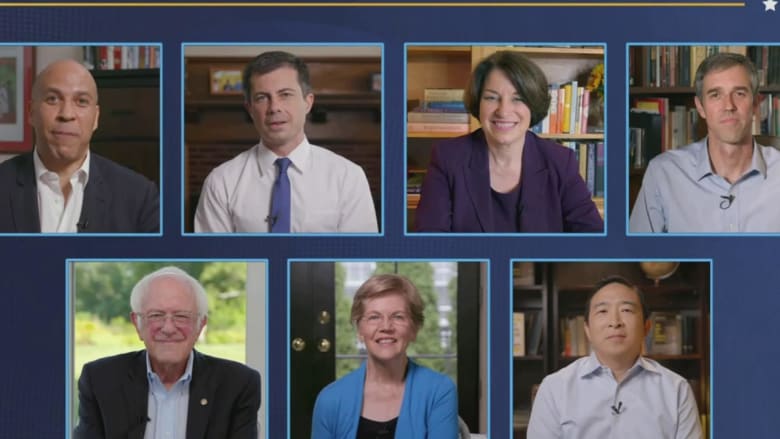 Former 2020 presidential candidates share laughs, support for Biden